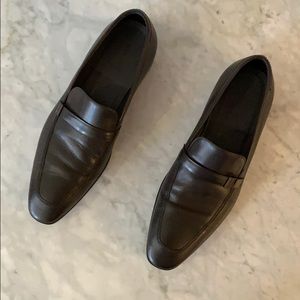Hugo Boss chocolate brown leather loafers